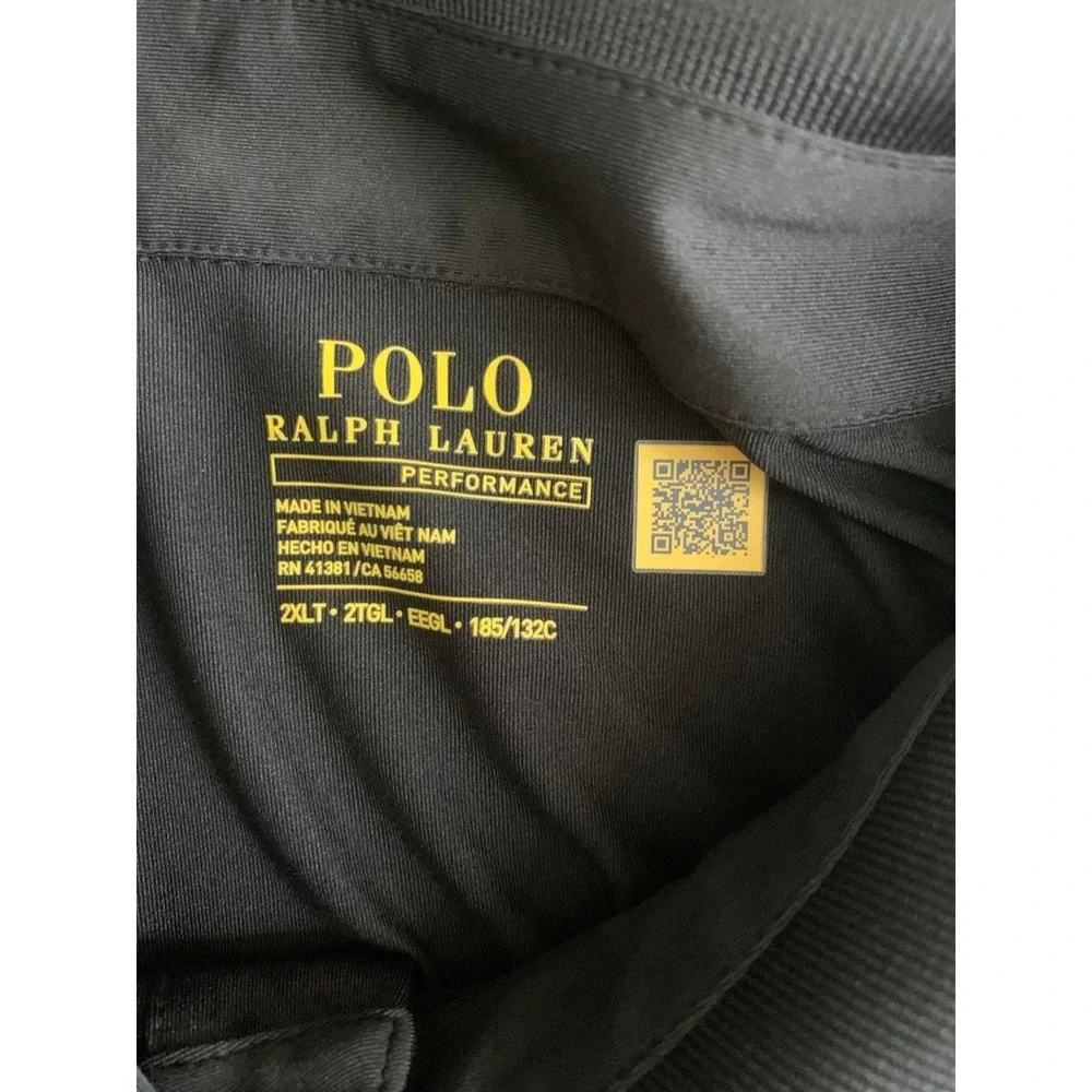 Polo Ralph Lauren Performance Shirt Mens 2XLT Black Red Pony Short Sleeve Polo